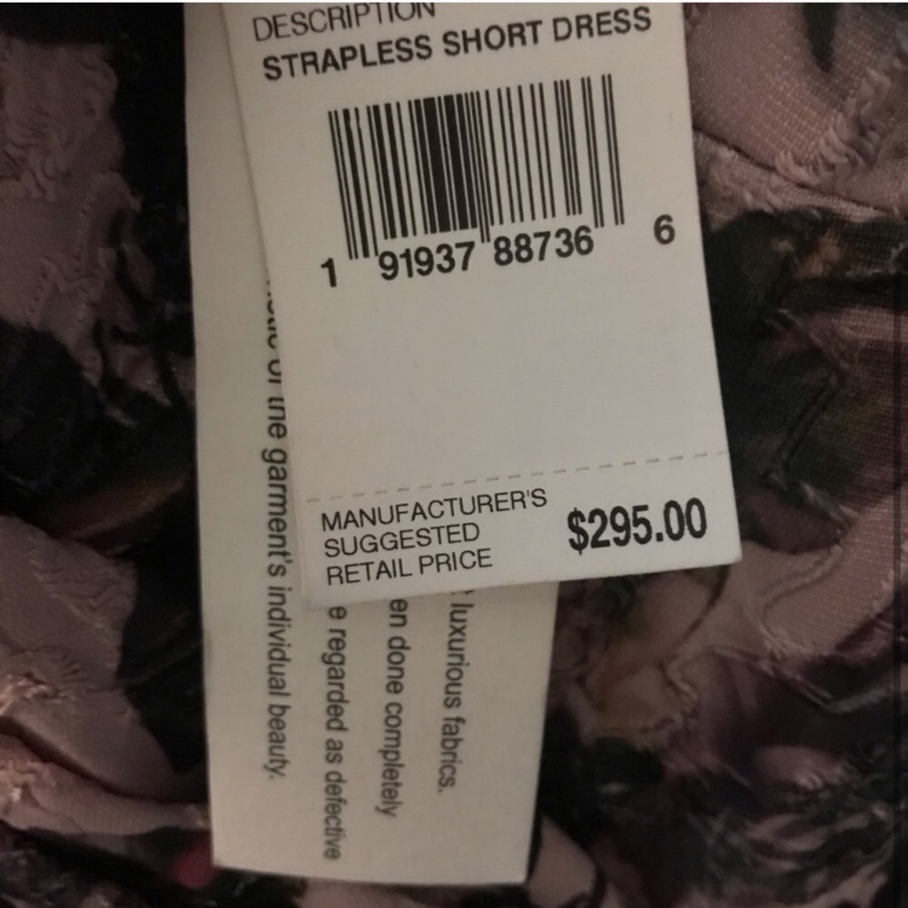 Aidan Mattox blush strapless print cocktail dress - Picture 2 of 3